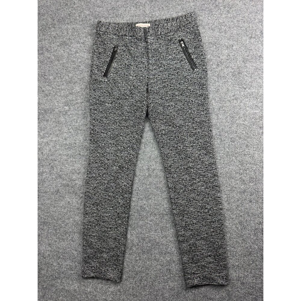 Rebecca Taylor Stove‎ Pipe Crop Slim Pants Women's 6 Mottled Tweed Leather Trim